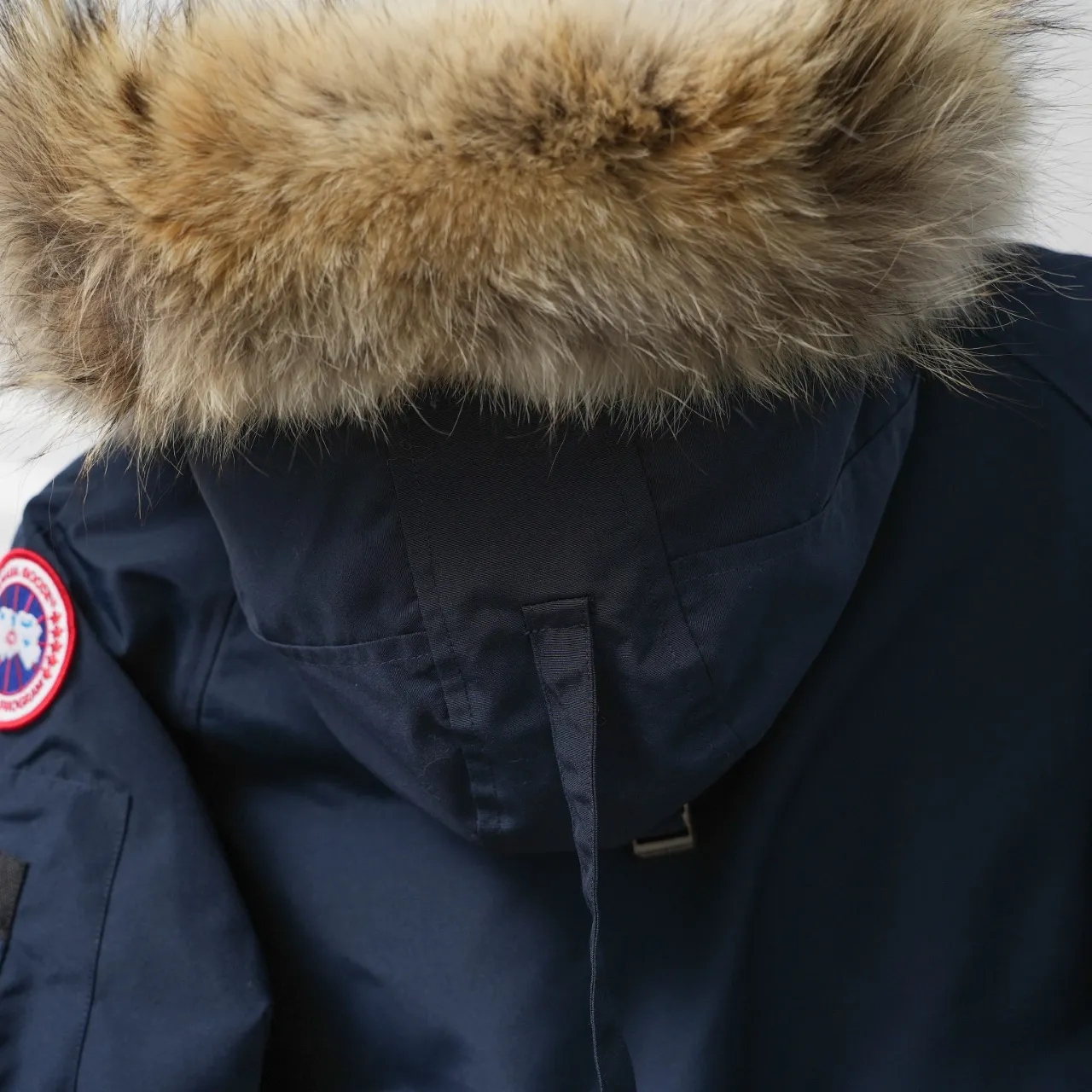 P720 CANADA GOOSE丨Canada Goose 02 hooded fur collar down jacket Color: Dark Blue Size: XS-XL